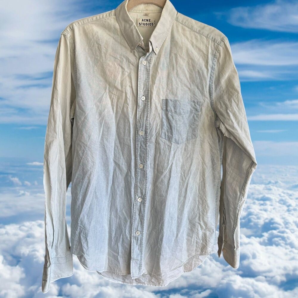Acne Studios Isherwood Mens Button Down Shirt Long Sleeve Size 48
